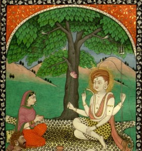 Yogī Śhiva Offering Flower to Śhakti; Kashmir